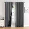 Grey 52 x 84 in Blackout Curtains 2 Panels Set - Total Light Block