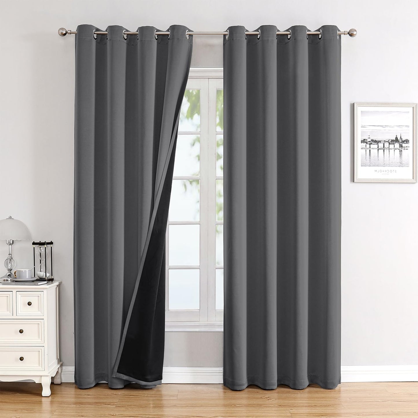 100% Blackout Curtains for Bedroom - Total Blackout Thermal Insulated