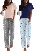 Ekouaer 2 Pack Pajamas for Women - Soft Short Sleeve Lounge Sets