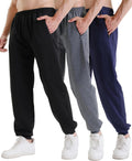 3 Pack Sweatpants for Men Athletic Gym Joggers with Zipper Pockets