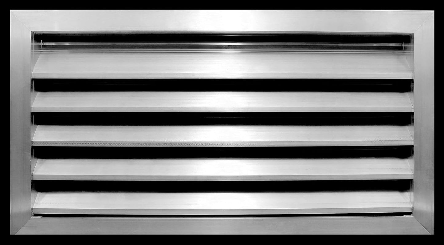 HVAC Premium 24W x 12H Aluminum Gable Louver Vent for Walls
