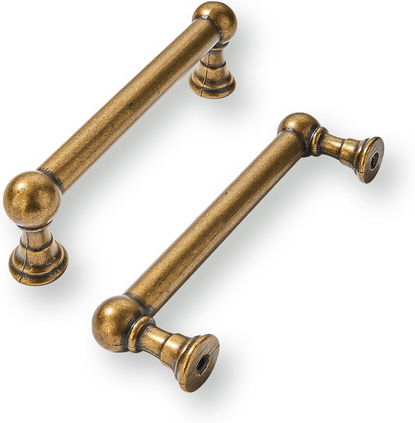 Antique Brass Cabinet Pulls - Heavy Duty 3 Inch Handles Set