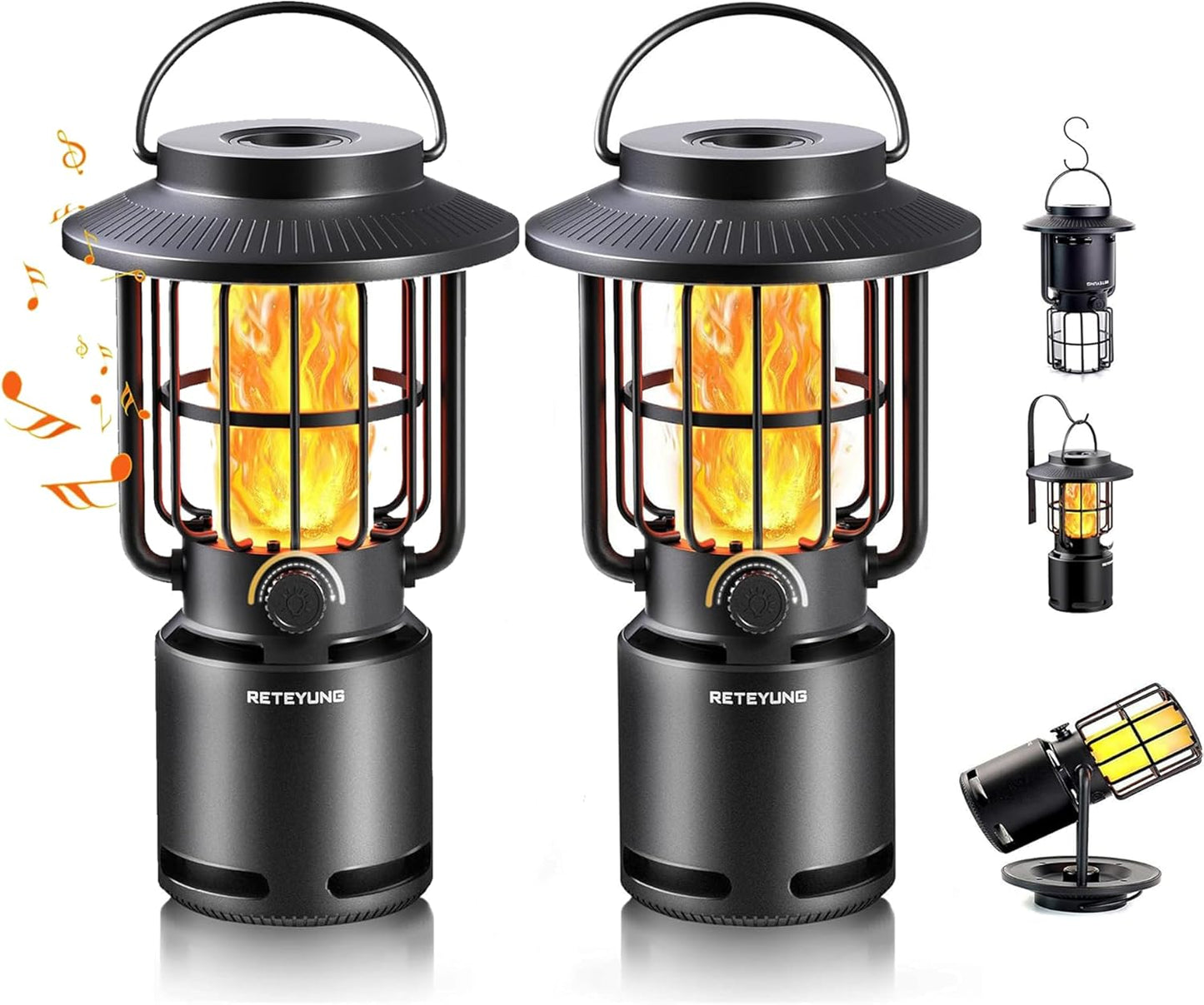Outdoor Bluetooth Speakers Waterproof with LED Flame Light