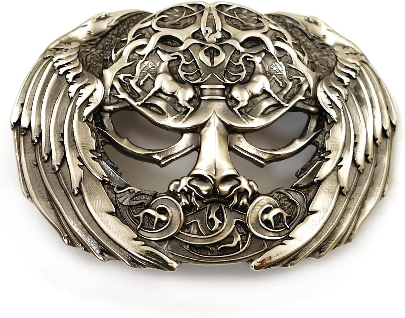 Yggdrasil German Silver Belt Buckle - Norse Mythology Design