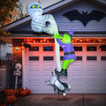 8FT Halloween Inflatables Roof Decorations Mummy Holding Witch and Cat