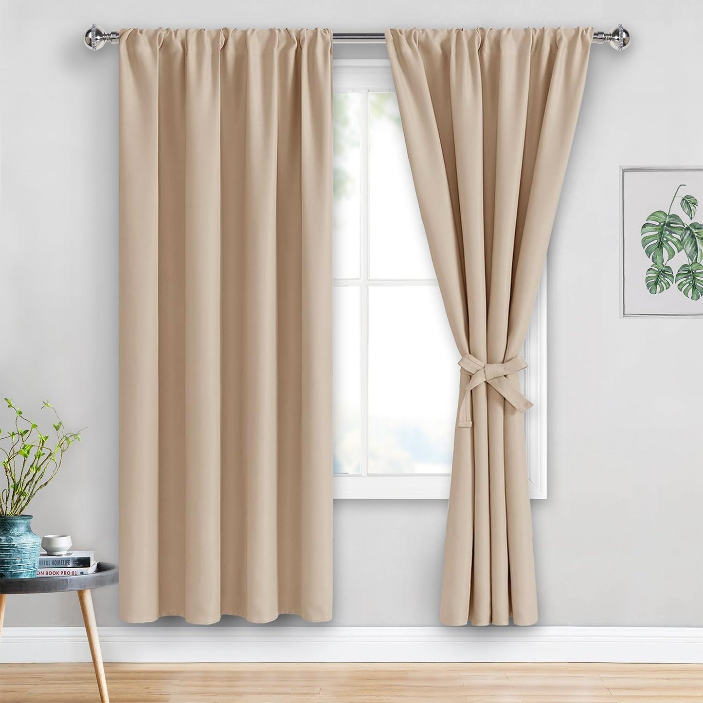 JIUZHEN Blackout Curtains for Bedroom Thermal Insulated Noise Reducing