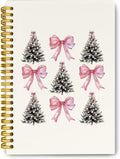 Coquette Pink Bow Christmas Tree Journaling Notebooks - Compact Pink