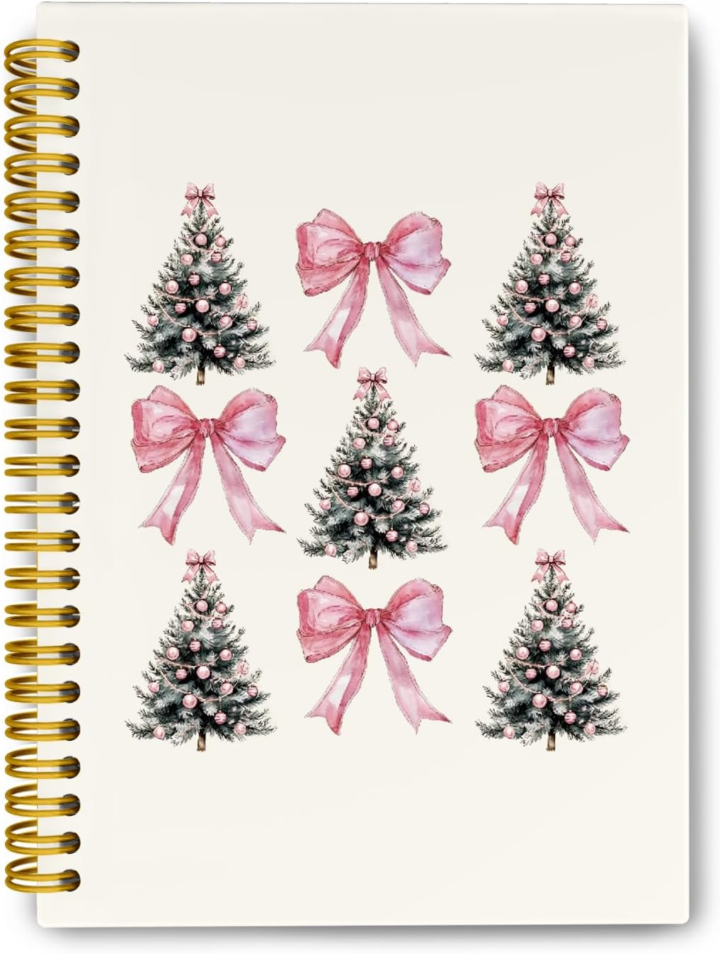 Pink Christmas Spiral Notebook - Festive Office Essential!
