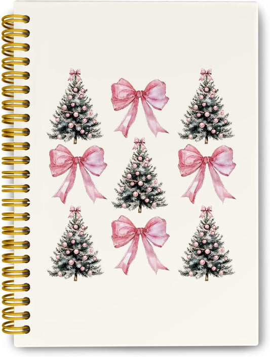 Pink Christmas Spiral Notebook - Festive Office Essential!