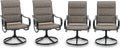 PHI VILLA Swivel Outdoor Chairs Set of 4 - Comfortable Padded Patio
