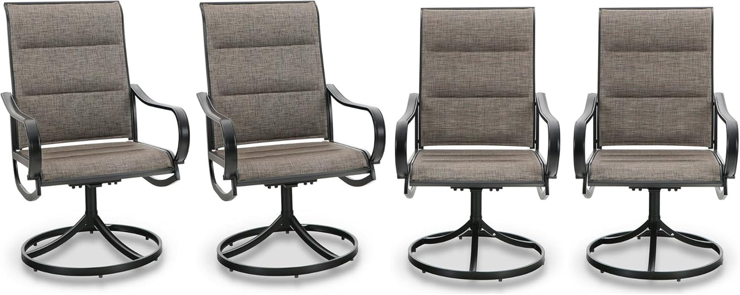 PHI VILLA Swivel Outdoor Chairs Set of 4 for Ultimate Comfort