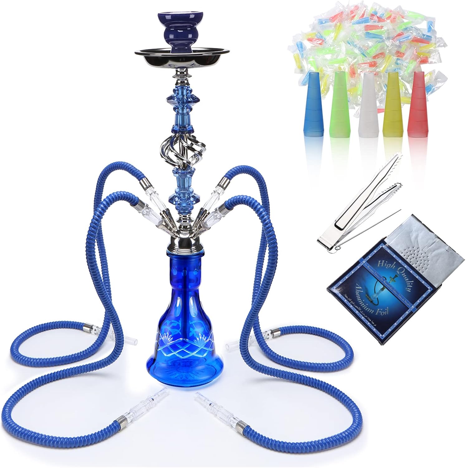 Premium 22in Hookah Set With Everything for 4 Hoses - GRENAOH