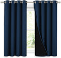 Moroccan Blue Blackout Curtains 2 Panels 52in x 54in - Full Darkening