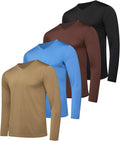 Men's Dry Fit Long Sleeve V-Neck 4-Pack - UPF 50+ Active Shirts any