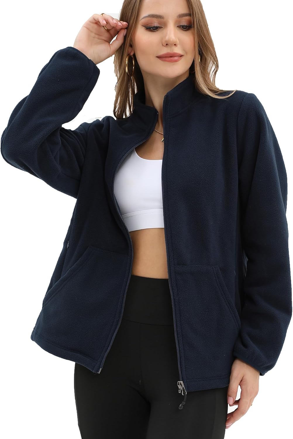 Argstar Women's Fleece Jacket with 6 Pockets for Comfort