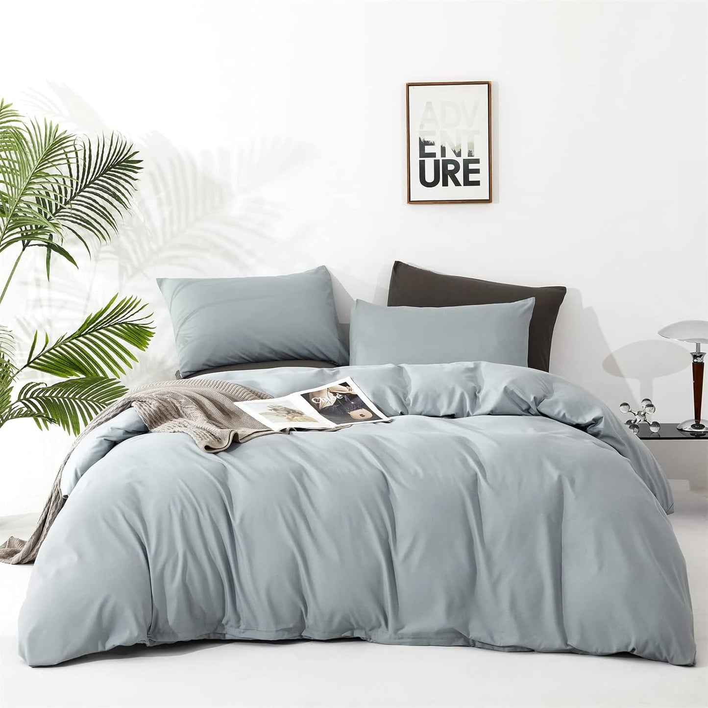 Cottonight Cal King Blue Comforter Set for Modern Bedrooms