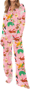 SHESHOW Satin Pajamas Set for Women - Comfortable Animal Print Set