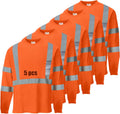 Hi Vis Safety Shirts for Men Reflective Work T-Shirts 5 Pack