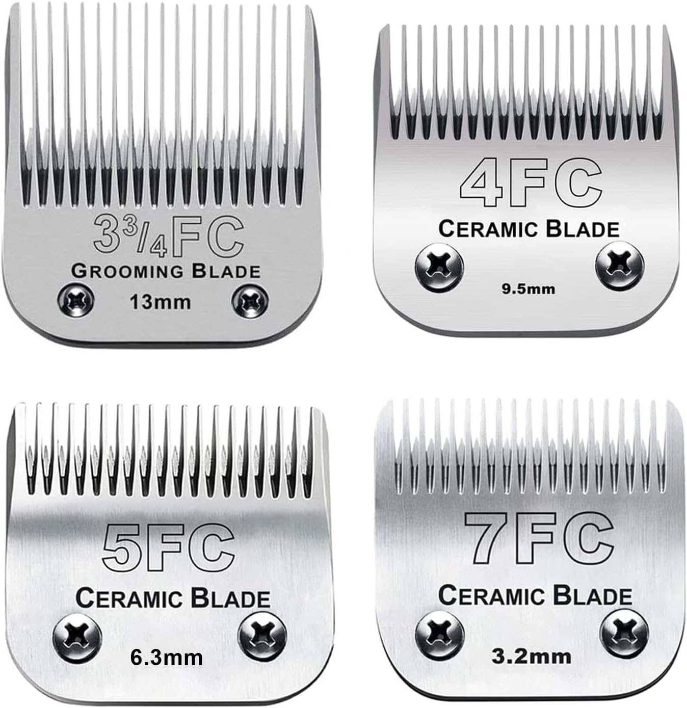 4PACK Dog Grooming Clipper Replacement Blades for Easy Grooming