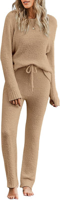 Women's Fuzzy Fleece Pajama Set - Cozy 2-Piece Loungewear