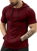 Men's Short Sleeve Hoodie Workout Gym Muscle Fit - Lightweight Gymwear