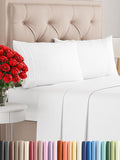 King Size 4 Piece White Microfiber Sheet Set - Cooling Comfort
