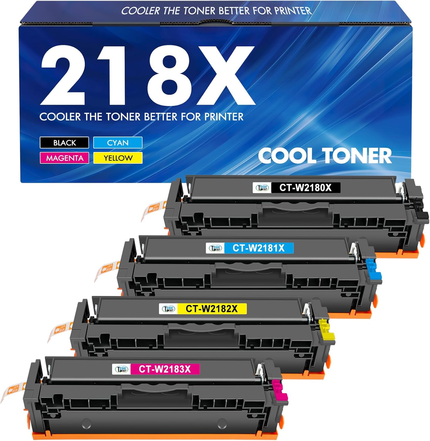High Yield Printer Ink Set for HP 218X/218A - Cool Toner