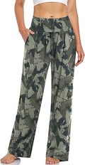 UEU Women's Cozy Wide Leg Yoga Sweatpants with Pockets