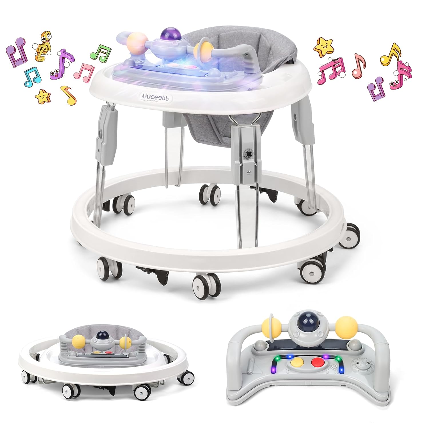 Baby Walker with Wheels, Music and Lights for 6-12 Months
