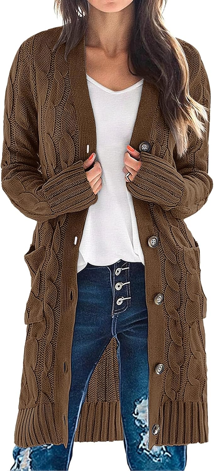 MEROKEETY Women's Long Sleeve Cardigan Sweater for Fall 2025