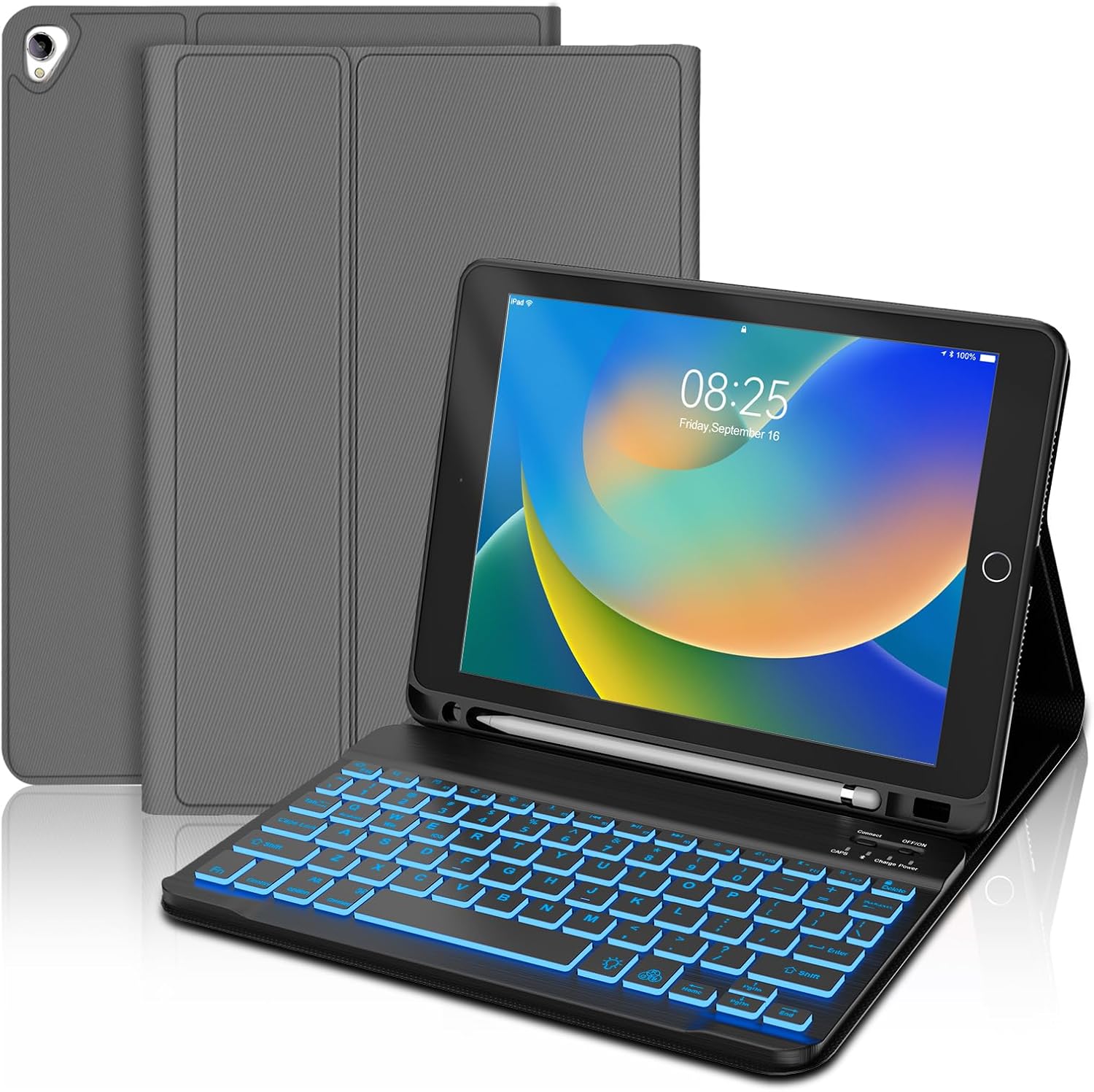 BORIYUAN iPad Keyboard Case with Backlit for 10.2 in Tablets