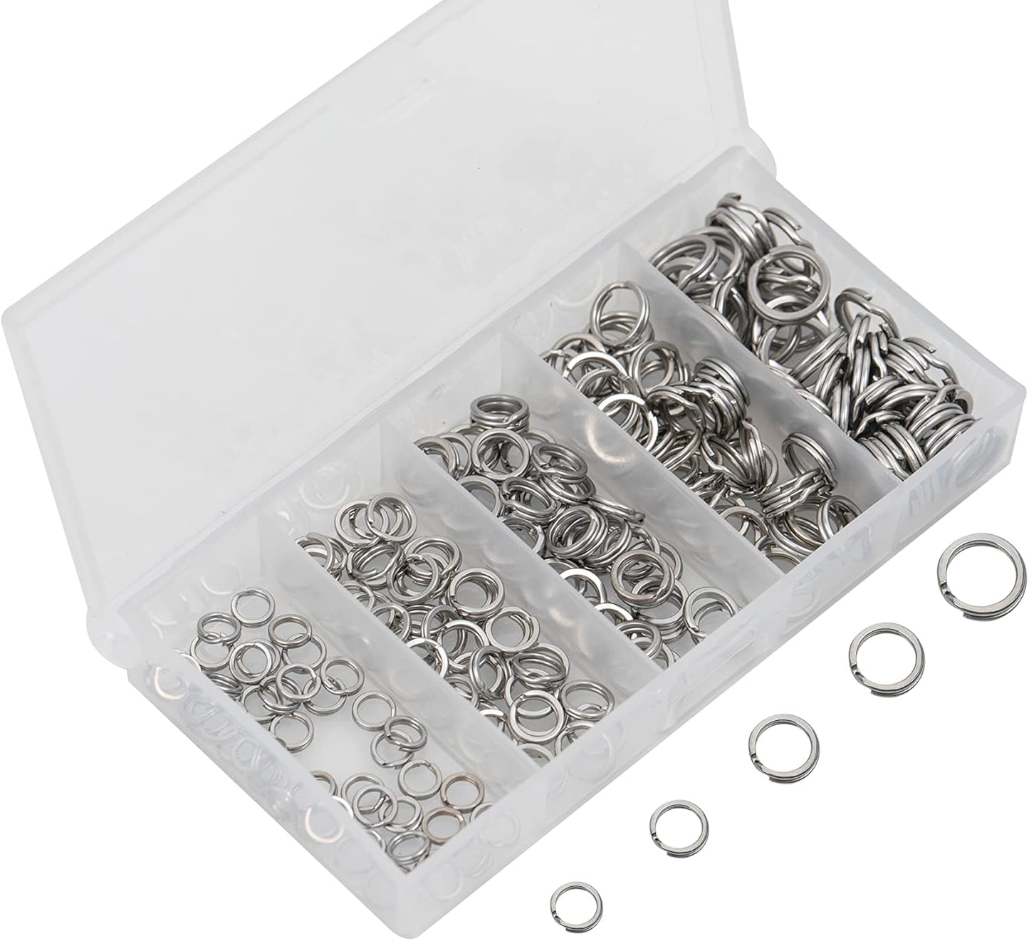 200PCS Stainless Steel Split Rings + Pliers Set by GREATFISHING
