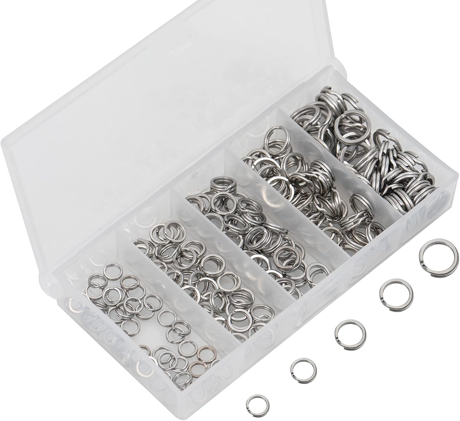 200PCS Stainless Steel Split Rings + Pliers Set by GREATFISHING
