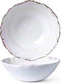 LEHAHA Rustic White Melamine Large Serving Bowl Set - Durable