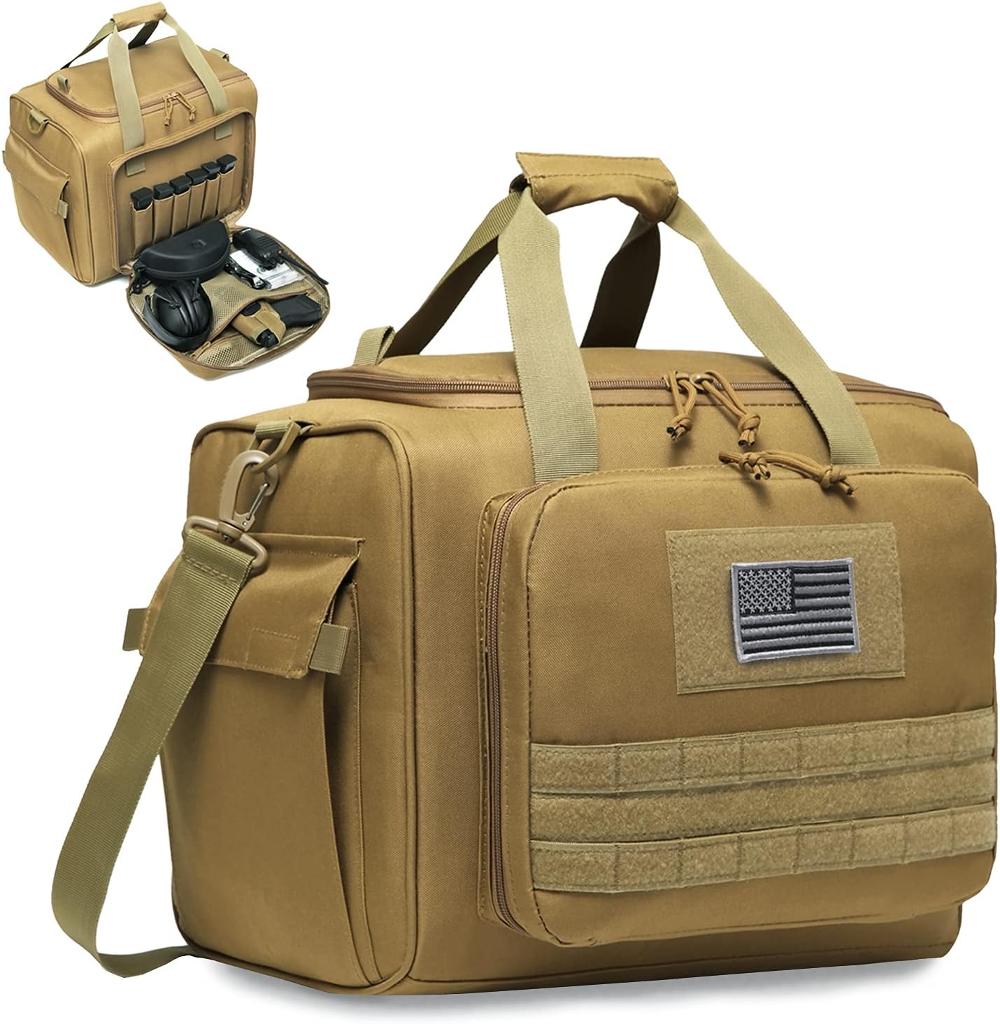 Large Tactical Gun Case Bag for 4+ Pistols with Lockable Zippers