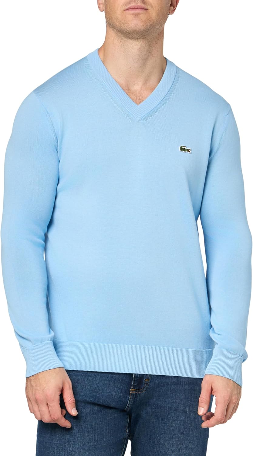 Lacoste Men's Long Sleeve V-neck Organic Cotton Sweater Review