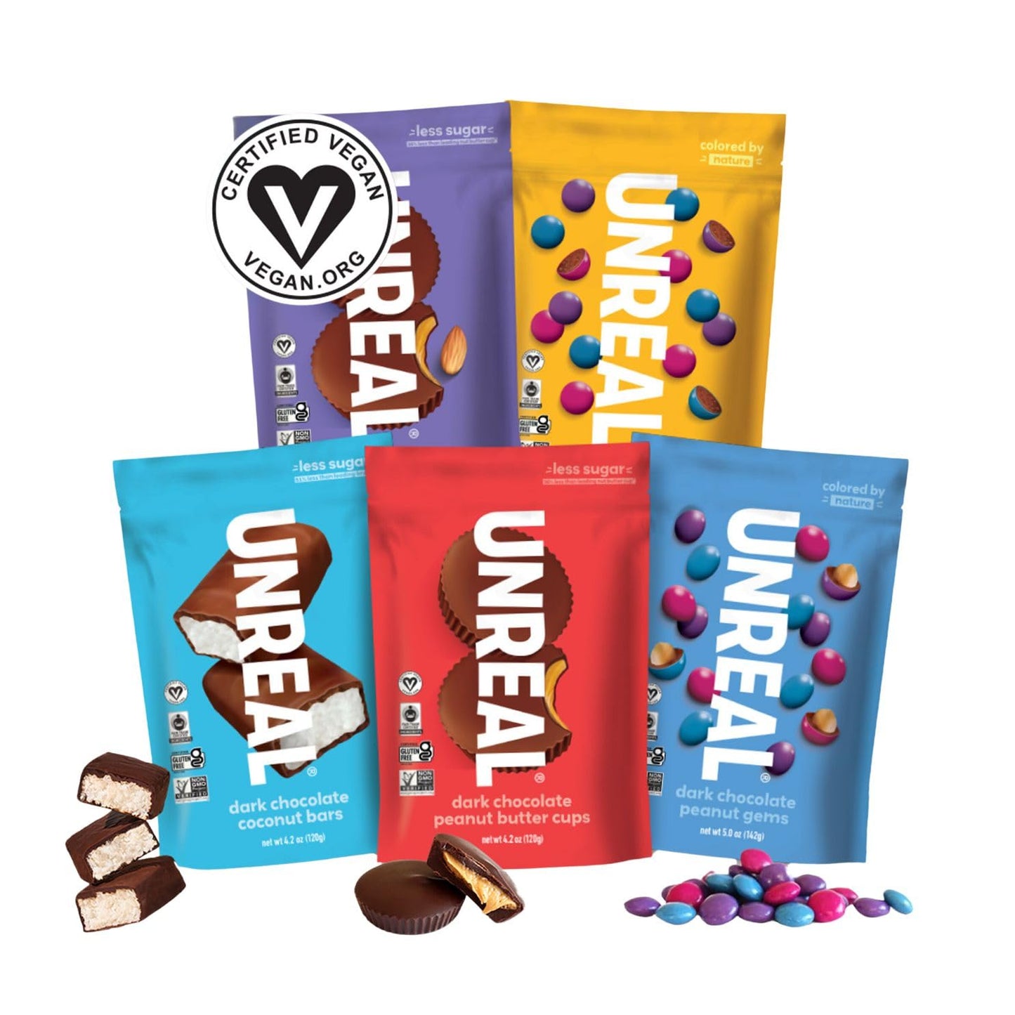 UNREAL Vegan Variety Pack: Delicious Treats with Less Sugar