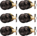Probrico Oil Rubbed Bronze Door Knobs Privacy Set 6 Pack - Durable