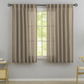 Flax Linen Curtains 72 in Length Taupe - Light Filtering Semi Sheer