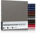 Gallery Leather 3 Ring Binder with Plastic Sleeves - Freeport Slate
