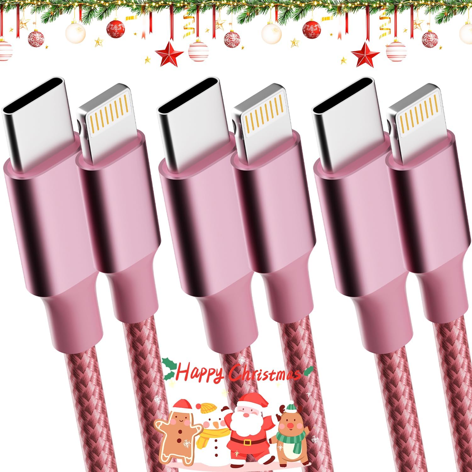 MFi Certified Fast Charging USB C to Light-ning Cable Set by Firsting