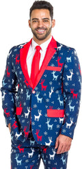 Mens Christmas Blazer - Tailored Ugly Sweater Inspired Holiday Jacket