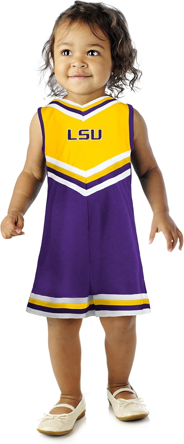 Little King NCAA Toddler Girls Cheer Jumper Dress for Game Day