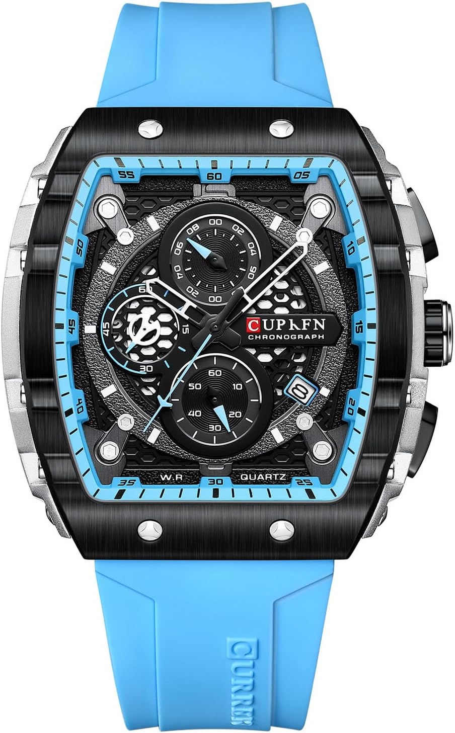 PASOY Mens Chronograph Watch Black | Waterproof | Date Quartz