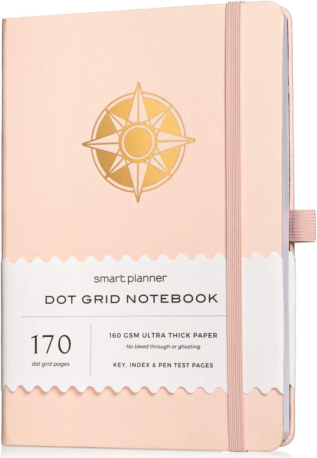 Premium Dot Grid Journal - 160gsm Paper, 170 Pages, Pocket, Bookmarks (Pink)