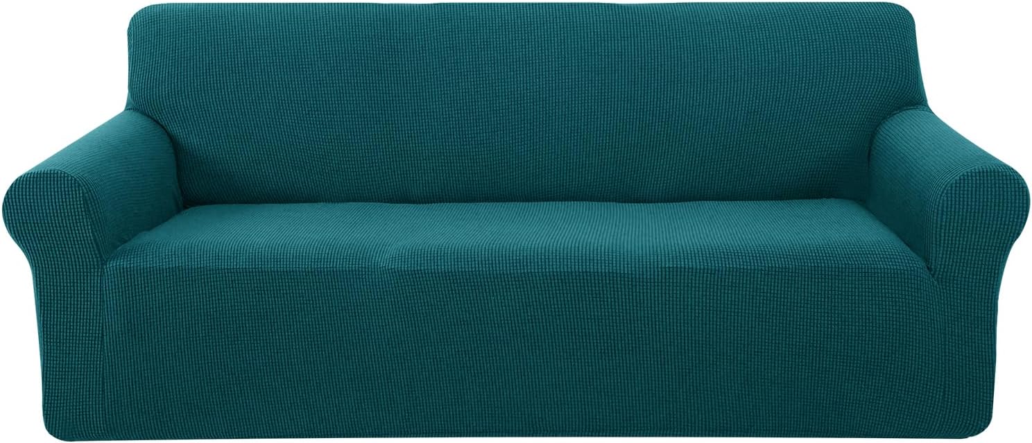 U-NICE HOME Stretch Couch Cover for 3 Cushion Sofa - Blue