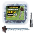 LIONMAX Metal Roofing Screws #10 x 2 in - Rust Resistant 300-Pack