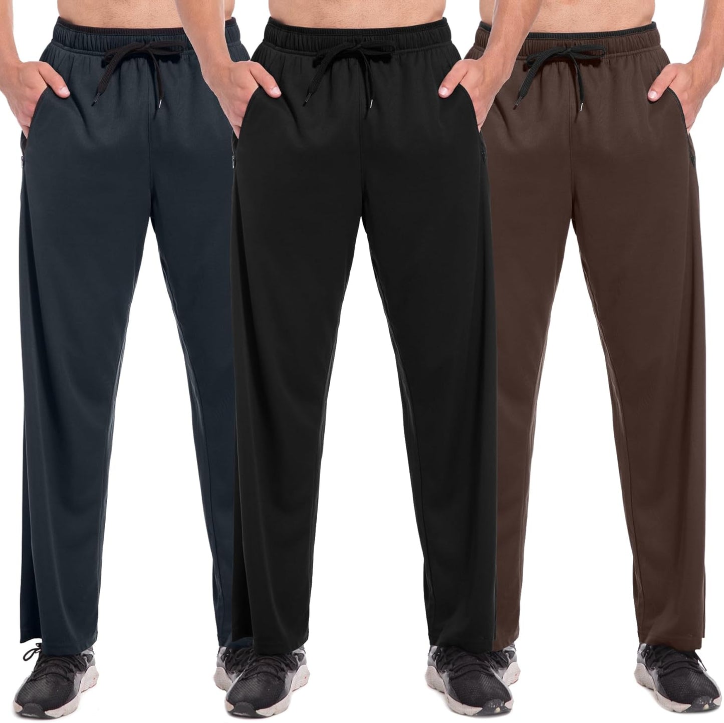 SACUIMAN Mens Sweatpants with Zipper Pockets for Workouts