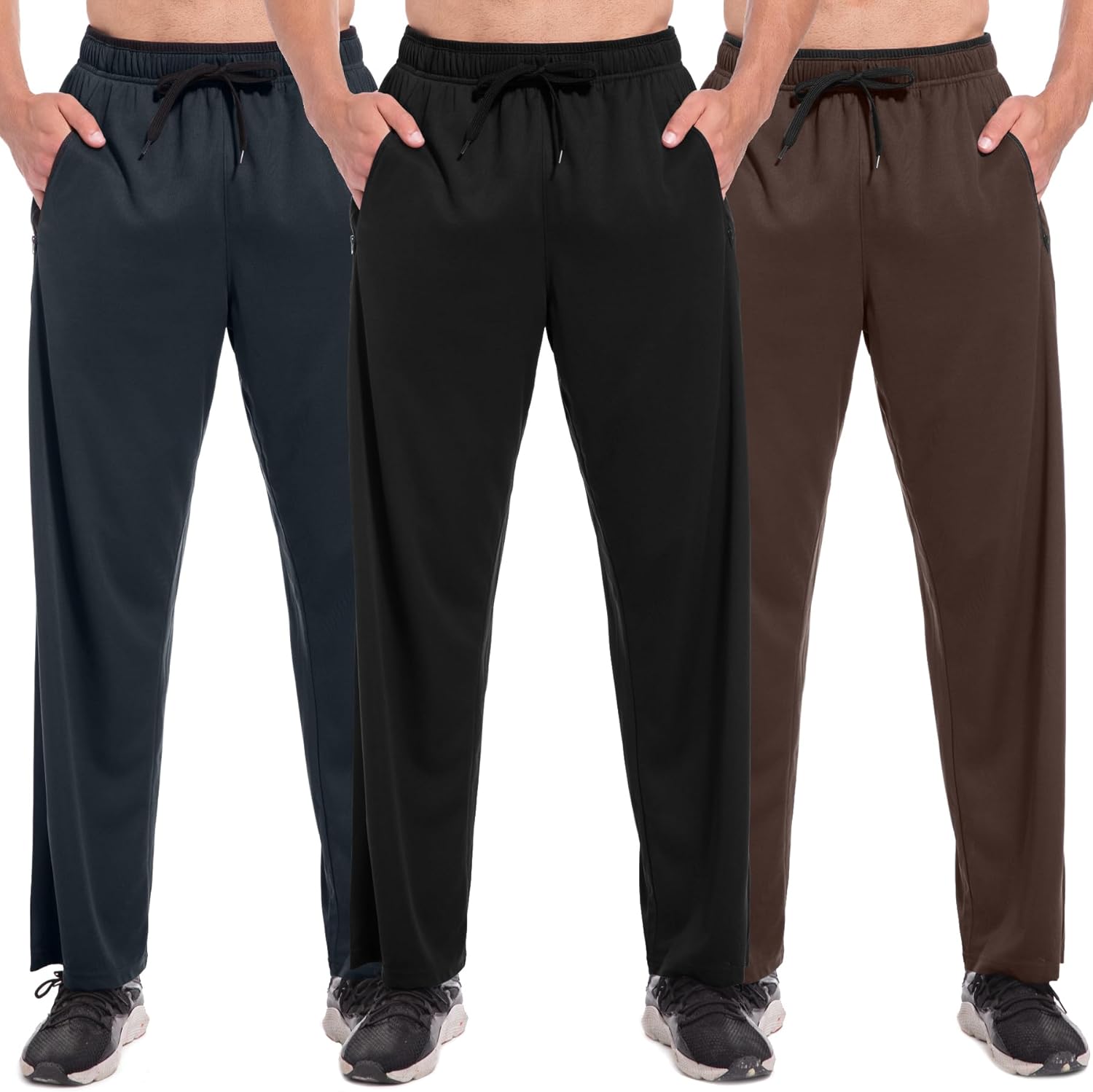 SACUIMAN Mens Sweatpants with Zipper Pockets for Workouts