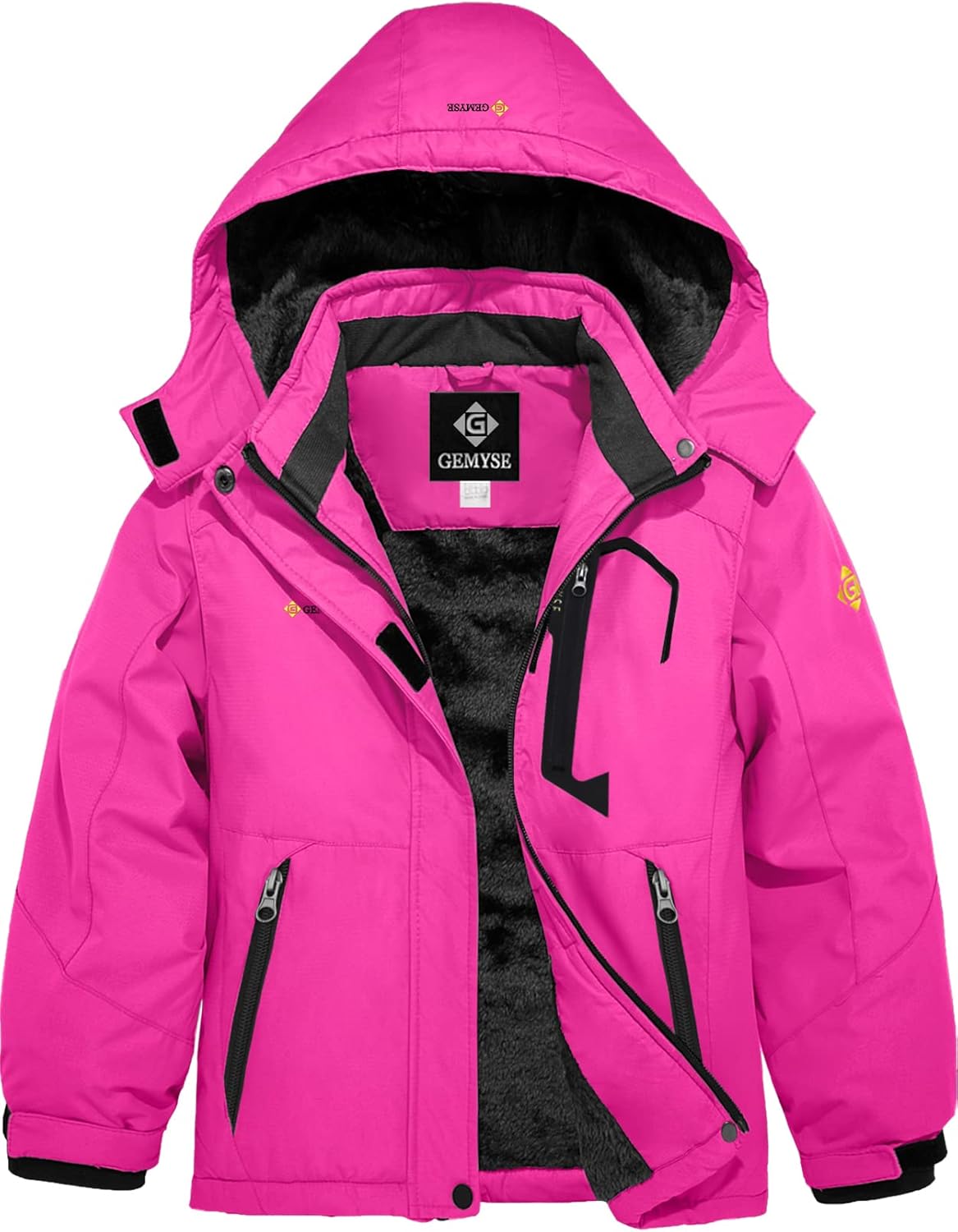 GEMYSE Girl's Waterproof Ski Snow Jacket for Winter Adventures